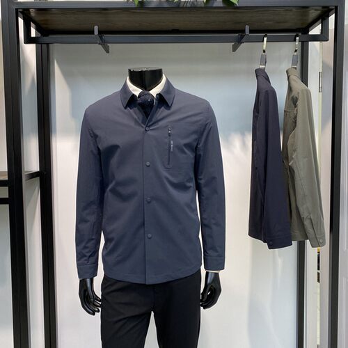 领佐诺依男士轻薄翻领派克服