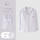 翻领大码 开衫 宽松家居服 纯棉长袖 带胸垫单件上衣睡衣女秋春季