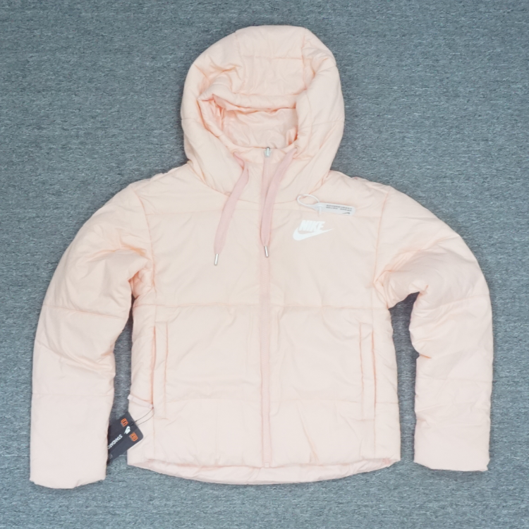 Nike女子两面穿LOGO连帽夹克棉服