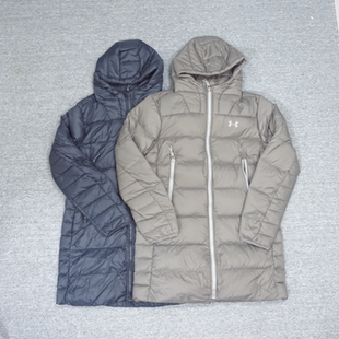 安德玛UA 男子训练运动休闲中长款保暖鸭绒羽绒服1373663-001/176