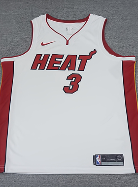 NIKE耐克 Swingman韦德热火队SW复古热印速干主场球衣 864427-104