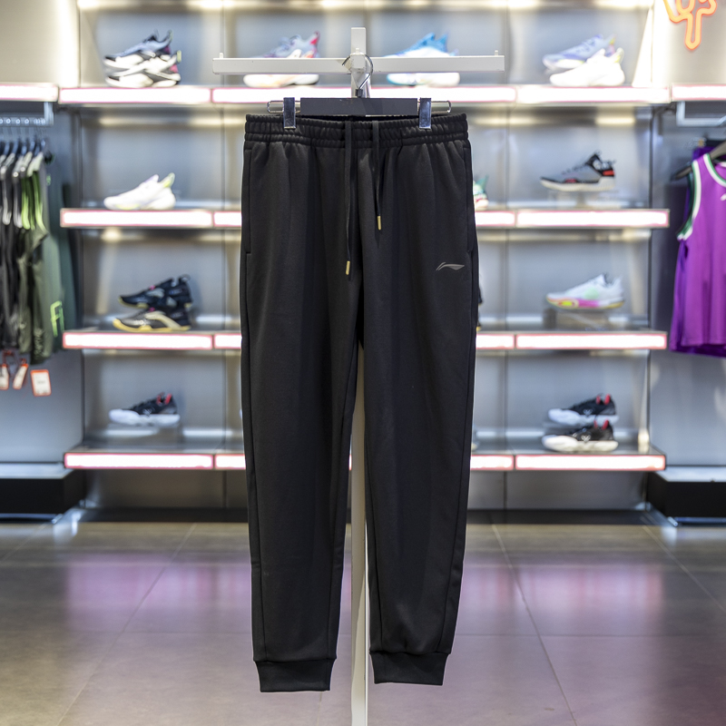 李宁束脚男子加绒保暖宽松卫裤