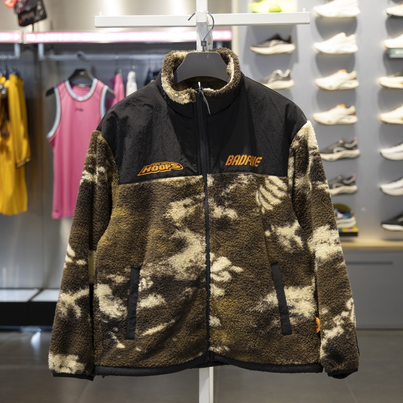 李宁男子立领加绒保暖外套