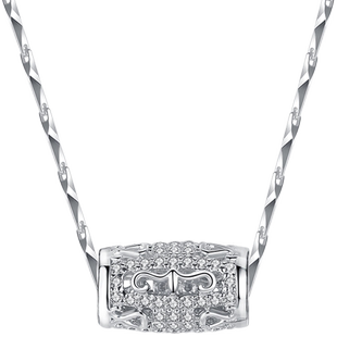 项链女纯银999锁骨链转运珠吊坠女生日礼物214情人节礼物送女朋友