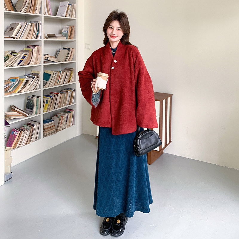 【新款】新中式花瓣门禁设计外套2D111-B003P300K458,女装毛呢外套,2D111