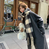 【】灰色羊毛双面呢大衣外套中长款2D111-A503P275K418，女装毛呢外套，2D111
