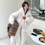 【】时尚气质连帽长款大衣毛球系2D111-A1092P220K335，女装皮草，2D111