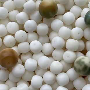 干磨白玉菩提桶珠12mm菩提根散珠散装文玩绕指柔diy男女佛珠白色