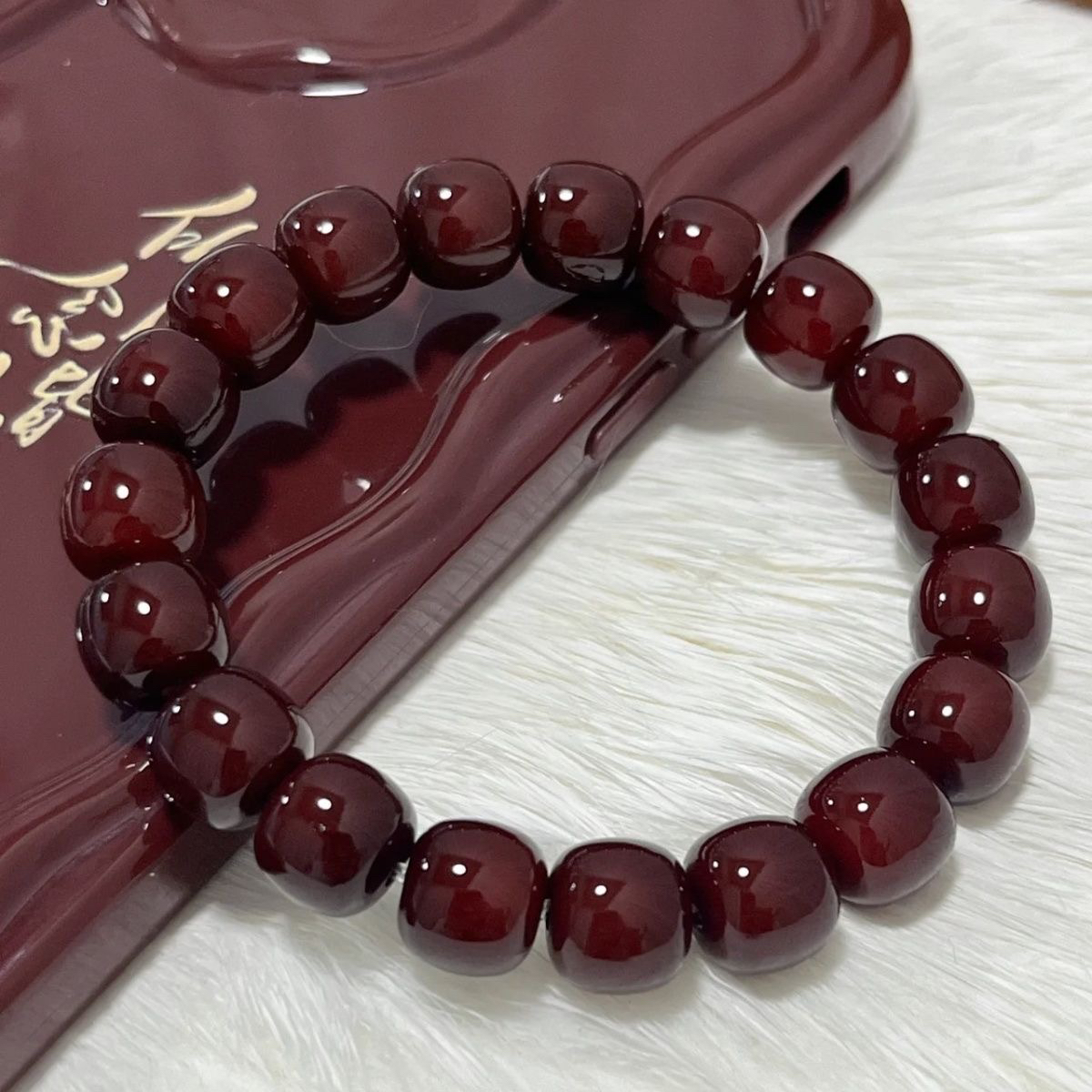 真品车厘子红菩提根手串学生绕指柔盘玩念珠佛珠文玩菩提子手链