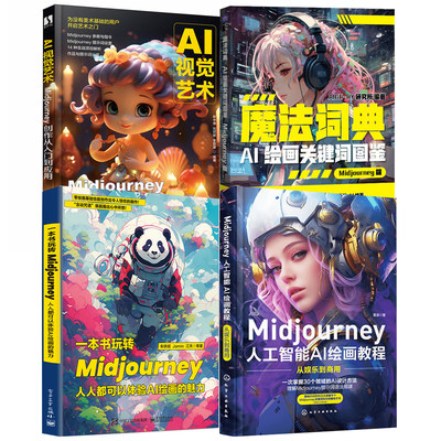 【全4册】Midjourney人工智能AI绘画教程从娱乐到商用魔法词典AI绘画关键词图鉴Midjourney版一本书玩转MidjourneyAI视觉艺术书籍