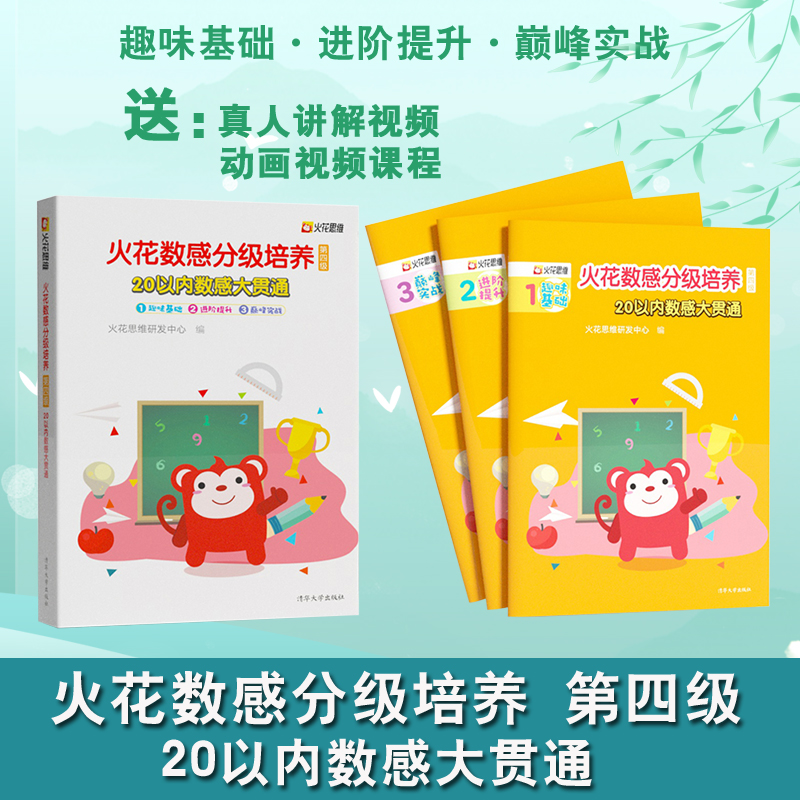 正版书籍火花数感分级培养第四级：20以内数感大贯通火花思维研发中心幼升小认知数字和运算掌握数感基础巧算清华大学出版社