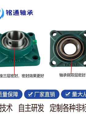 外球面轴承方形座F306F307UCF308F309UCF310F311F312英制非标内径