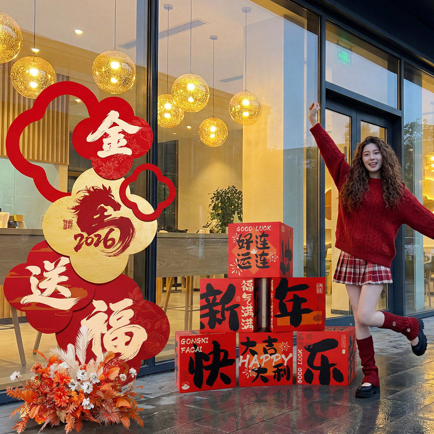 2026新年客厅装饰马年春节kt板拍照道具过年元旦跨年打卡拍照布置,节庆用品/礼品,福字/窗花/窗贴,淘宝优惠券,粉丝福利购,淘宝优惠卷