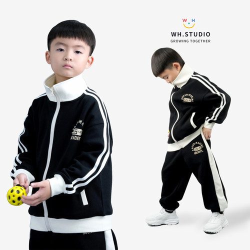 青少年学生保暖加绒卫衣外套卫裤