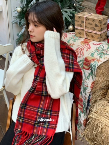 Трикотажный демисезонный утепленный шарф, универсальная накидка, в корейском стиле, изысканный стиль