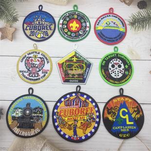 童军徽章贴布欧美胸章刺绣章人物装饰贴吊绳挂饰帽子衣服熨烫贴花