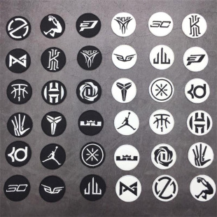 NBA篮球个人标志LOGO科比库里詹姆斯 饰布贴 刺绣徽章小补丁装