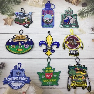 童军异型徽章刺绣吊绳布贴衣服装饰贴袖章臂章背包贴熨烫缝补辅料