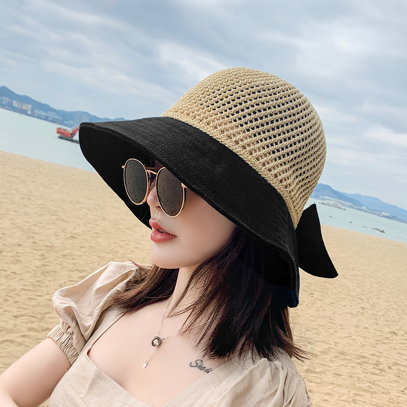 简丽莎草帽沙滩潮女夏小檐防晒