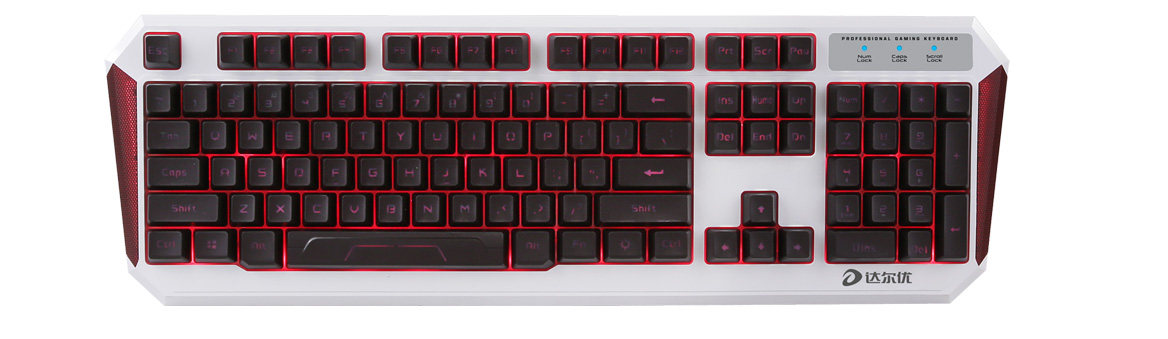 达尔优VX91台式机电脑机械手感 CF LOL 三色背光游戏键盘