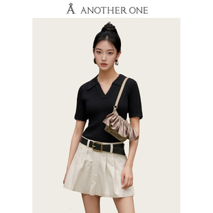 ANOTHER ONE安那迪简约小众设计针织衫新款气质短袖上衣时尚POLO