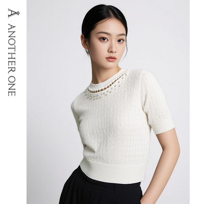 ANOTHERONE别致钉珠针织上衣