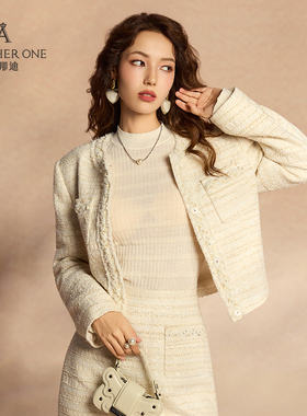 ANOTHER ONE安那迪复古时髦精致上衣肌理感流苏设计小香风