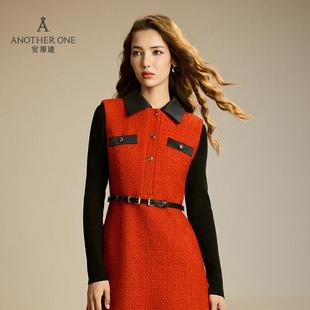 ANOTHER 女純色打底衫 修身 百搭鏤空上衣 ONE設計感不規則針織衫