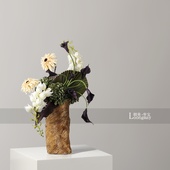 轻奢艺术金色树脂花瓶插花样板房客厅玄关餐桌花艺高级感花器摆件