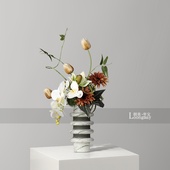 中古艺术大理石花瓶插花民宿展厅客厅餐桌花器花艺设计感家居摆件