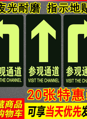 耐磨pvc墙贴自发光箭头参观通道