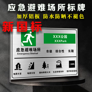 应急避难场所场所标志新国标铝板反光膜禁止牌消防牌报警医疗救护公共服务PVC板定制