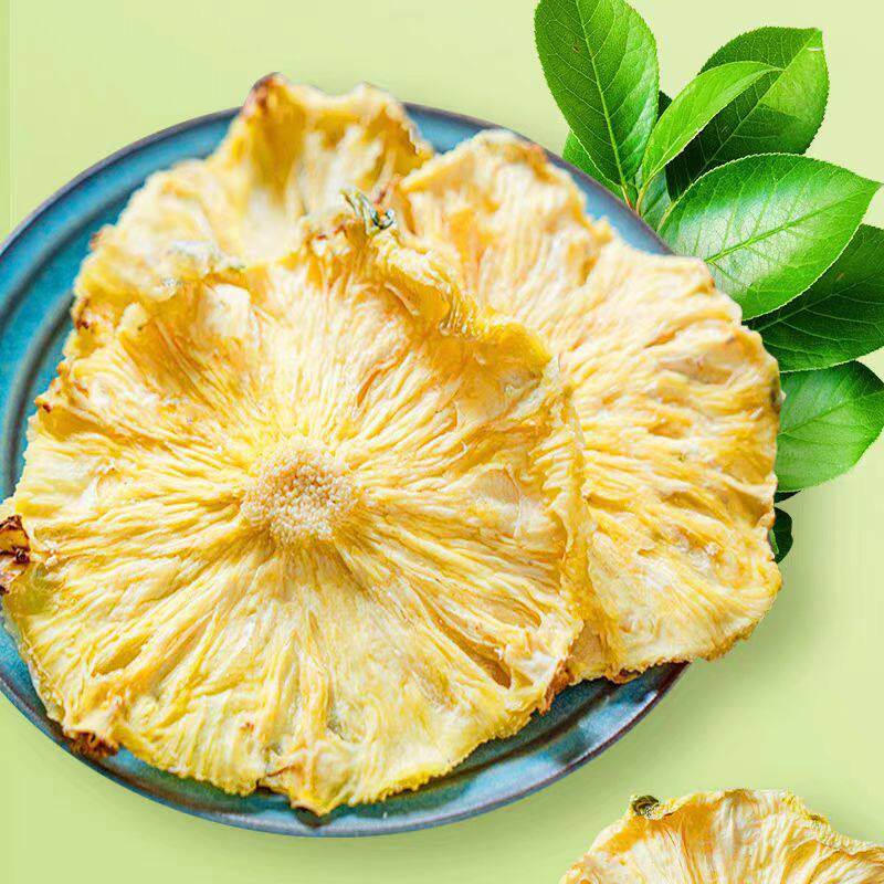 烘干菠萝干果片凤梨干片水果干菠萝圈脆泡水茶装饰小零食散装500g