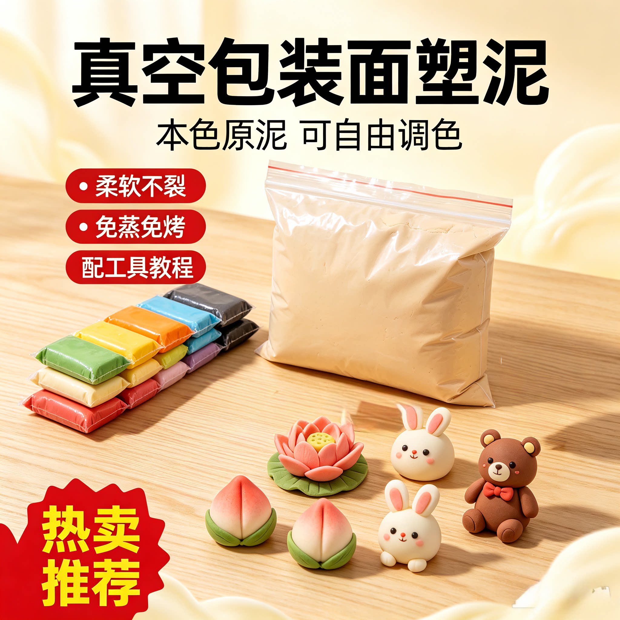 24色面塑泥捏泥人 老式橡皮泥泥人/泥塑/面塑
