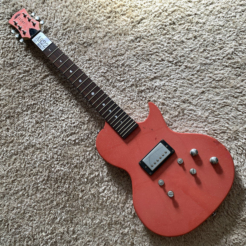 库存样品 美国 Luna 露娜 LP款 儿童电吉他 粉色半成品 特价