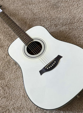 极风 Blast 云杉木合板民谣木吉他 41寸库存D桶白色初学入门微瑕