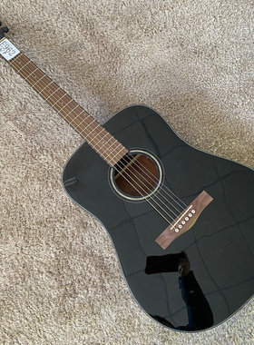 Fen-der F家 CD60 41英寸云杉木民谣木吉他合板库存黑色微瑕 D桶