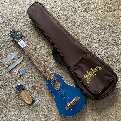 美国 Washburn 勇士34英寸云杉民谣木吉他面单板旅行琴带包微瑕疵