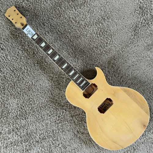 韩国工厂LP电吉他半成品 桃花芯+枫木贴面 DIY未完成 原木色库存