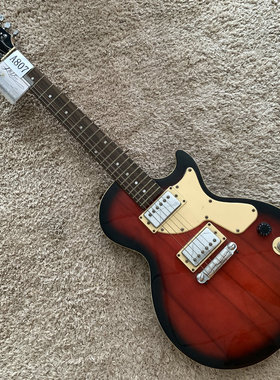 库存样品 JD杰克丹尼 LP 平面电吉他 J&D 22品 渐变红色 倒挂弦