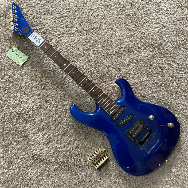 台湾工厂样品 Summco 大双摇电吉他 24品单单双 蓝色 DIY 半成品