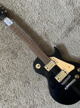 台湾工厂样品 Encaie LP款电吉他平面黑色 双双拾音器库存显旧