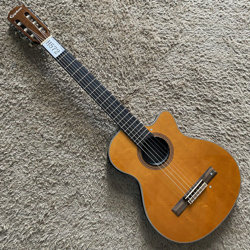 库存 EPI 静音古典吉他云杉木单板电木两用复古色 可接耳机 微瑕