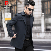 商务休闲单排扣防风外套 风衣中年气质男士 皮尔卡丹春秋季 高档短款
