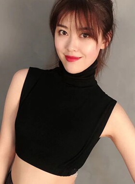 莫代尔针织假领子女百搭假领保暖气质高领堆堆领无袖打底内搭秋冬