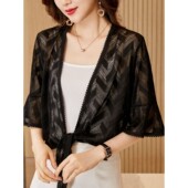 薄款 系带防晒外套夏季 蕾丝开衫 披肩新款 空调 2026吊带裙夏装