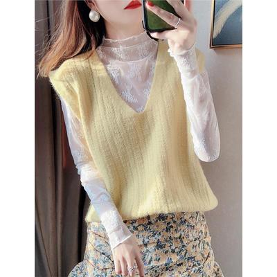 白色高领蕾丝内搭上衣女秋冬新款高级感洋气小衫木耳边网纱打底衫