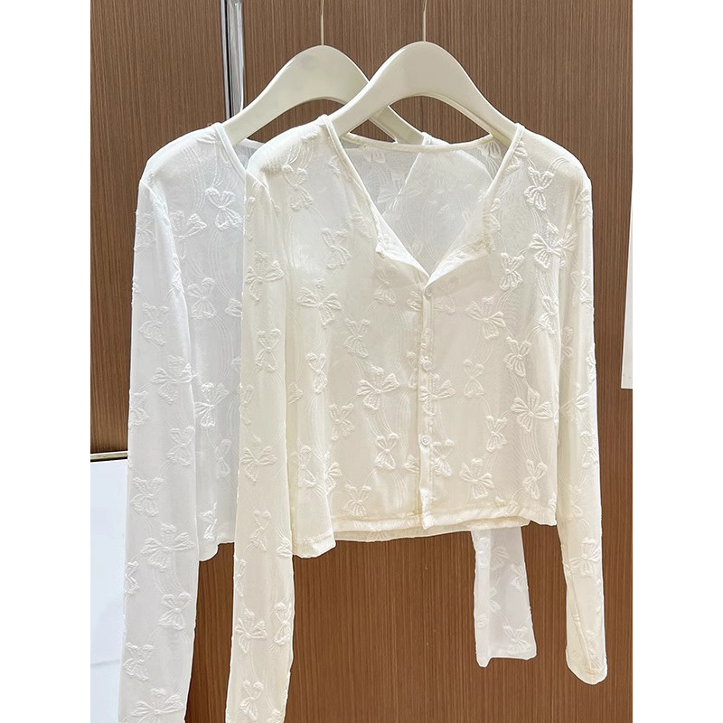 法式设计感精致提花蕾丝开衫女春夏配连衣裙外搭防晒空调披肩罩衫
