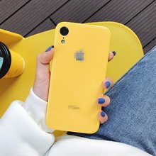 新款适用于苹果XR钢化玻璃手机壳iphonexs max马卡龙纯色11保护套