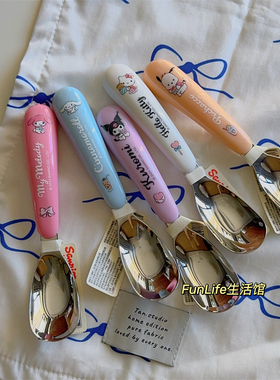 FunLife生活馆 可爱Kitty304不锈钢卡通元宝勺子儿童宝宝辅食勺